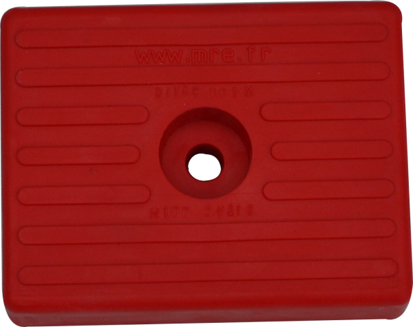 Auflageplatte 130x100mm, rot gerillt